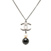 Chanel CC Brass Faux Pearl and Bead Drop Pendant Necklace Secondhand