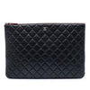 Chanel Large Quilted Lambskin O Case Clutch Secondhand