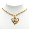 Chanel Gold Plated CC Heart Pendant Necklace Secondhand