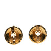 Chanel CC Quilted Gold Plated Round Clip on Earrings Secondhand
