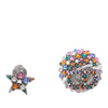 Dior Stainless Steel Multicolor Rhinestone Star and CD Logo Earrings Secondhand