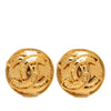 Chanel CC Gold Plated Button Clip On Earrings Secondhand