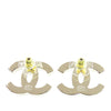 Chanel CC Enamel and Gold Plated Push Back Earrings Secondhand