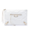 Balenciaga Goatskin Motocross Classic Metallic Edge Clutch Secondhand