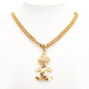 Secondhand Chanel CC Gold Plated Double Chain Clover Pendant Necklace