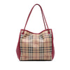 Secondhand Burberry Small Leather Trimmed Haymarket Check Coated Canvas Canterbury Tote
