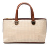 LOEWE Croc Embossed Leather Trimmed Mesh Anagram Satchel Secondhand
