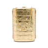 Chanel Paris New York CC Croc Embossed Metallic Calfskin Box Minaudiere Bag Secondhand