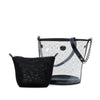 Chanel Medium PVC and Crumpled Calfskin Camellia Coco Bucket Bag Secondhand