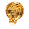 Chanel CC Gold Plated Round Clip On Earrings Secondhand