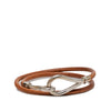 Hermès Leather and Palladium Plated Jumbo Hook Double Tour Bracelet Secondhand