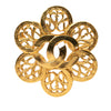 Chanel CC Gold Plated Flower Brooch Secondhand