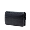 Saint Laurent Croc Embossed Leather Monogram Monochrome Envelope Chain Wallet Secondhand