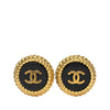 Chanel CC Gold Plated Resin Button Clip on Earrings Secondhand
