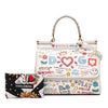 Dolce & Gabbana Small Dauphine Graffiti Printed Leather Miss Sicily Satchel Secondhand