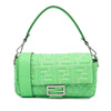 Fendi Zucca Embossed Stitched Leather Baguette Satchel Secondhand