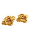 Chanel CC Gold Plated Clover Clip On Earrings Secondhand