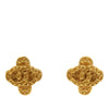 Chanel CC Gold Plated Clover Clip On Earrings Secondhand