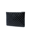Chanel Large Quilted Patent O Case Clutch Secondhand