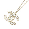 Chanel Gold Plated Faux Pearls and Crystals CC Pendant Necklace Secondhand