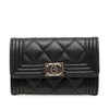 Secondhand Chanel Quilted Caviar Boy Flap Card Holder