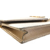 Saint Laurent Metallic Crackled Chevron Calfskin Monogram Envelope Chain Wallet Secondhand
