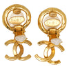 Chanel CC Gold Plated Faux Pearl Drop Clip On Earrings Secondhand