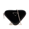 Prada Mini Spazzolato Leather Triangle Chain Crossbody Secondhand
