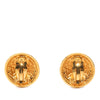Chanel CC Gold Plated Round Clip On Earrings Secondhand