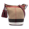 Burberry Mini Mega Check Canvas Ashby Tassel Bucket Bag Secondhand