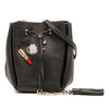 Saint Laurent Mini Leather Monogram Embellished Bourse Bucket Bag Secondhand