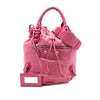 Secondhand Balenciaga Lambskin Motocross Giant Brogues Pompon Bucket Bag