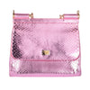 Secondhand Dolce & Gabbana Small Miss Sicily Metallic Pink Python Top-Handle Bag