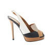 Secondhand Fendi Leather Peep Toe Slingback Sandals - '10s