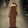 Secondhand Lanvin Strapless Printed Silk Dress with Jewel Detail- '00s