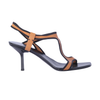 second hand Gucci Leather Colorblock Pattern T-Strap Sandals