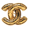 Chanel Gold Plated CC Quilted Brooch Secondhand