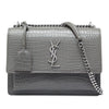 Saint Laurent Medium Croc Embossed Leather Monogram Sunset Crossbody Secondhand