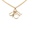Dior Gold Plated Logo Pendant Necklace Secondhand