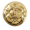 Chanel CC Quilted Gold Plated Round Clip On Earrings Secondhand