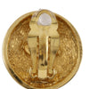 Chanel CC Quilted Gold Plated Round Clip On Earrings Secondhand