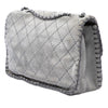 Chanel Medium CC Quilted Suede Whipstitch Single Flap Secondhand