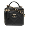 Chanel Mini CC Quilted Caviar Top Handle Vanity Case With Chain Secondhand