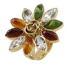 Gucci Gold Plated Strass Interlocking G Flower Ring Secondhand