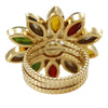 Gucci Gold Plated Strass Interlocking G Flower Ring Secondhand
