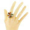 Gucci Gold Plated Strass Interlocking G Flower Ring Secondhand