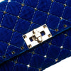 Valentino Quilted Velvet Rockstud Spike Wallet on Chain Secondhand