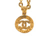 Chanel CC Gold Plated Round Pendant Necklace Secondhand