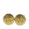 Chanel CC Quilted Gold Plated Round Clip On Earrings Secondhand