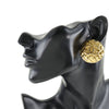 Chanel CC Quilted Gold Plated Round Clip On Earrings Secondhand